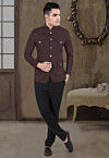 Solid Color Viscose Silk Jodhpuri Suit in Wine