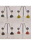 Stone Studded Combo Jhumka Style Earrings