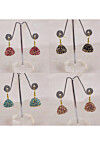 Stone Studded Combo Jhumka Style Earrings