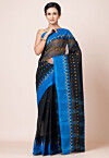 Tant Pure Cotton Saree in Black