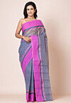 Tant Pure Cotton Saree in Grey