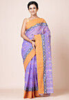 Tant Pure Cotton Saree in Light Purple