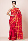 Tant Pure Cotton Saree in Red