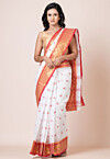 Tant Pure Cotton Saree in White