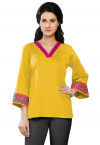 Plain Crepe Top in Yellow