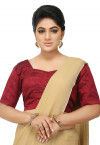 Art Silk Solid Blouse in Maroon