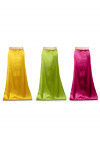 Satin Combo Set Petticoat in Yellow, Green and Fuchsia