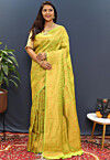 Woven Art Silk Brasso Saree in Light Green