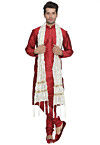 Woven Art Silk Men Stole in Off White