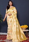 Woven Art Silk Saree in Beige