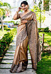 Woven Art Silk Saree in Beige