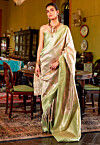 Woven Art Silk Saree in Beige