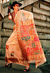 Woven Art Silk Saree in Beige