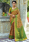 Woven Art Silk Saree in Beige