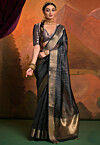 Woven Art Silk Saree in Black