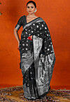 Woven Art Silk Saree in Black
