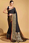 Woven Art Silk Saree in Black