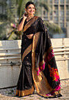 Woven Art Silk Saree in Black