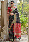 Woven Art Silk Saree in Black
