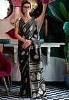 Woven Art Silk Saree in Black