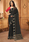 Woven Art Silk Saree in Black