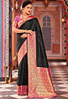 Woven Art Silk Saree in Black