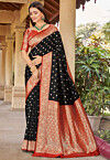 Woven Art Silk Saree in Black