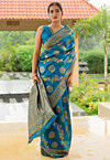 Woven Art Silk Saree in Blue