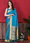 Woven Art Silk Saree in Blue