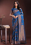 Woven Art Silk Saree in Blue