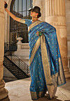 Woven Art Silk Saree in Blue