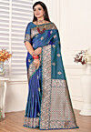 Woven Art Silk Saree in Blue