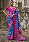 Woven Art Silk Saree in Blue