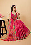 Woven Art Silk Saree in Fuchsia