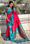Woven Art Silk Saree in Fuchsia