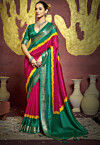 Woven Art Silk Brasso Saree in Fuchsia