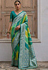 Woven Art Silk Saree in Green