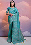Woven Art Silk Saree in Light Blue