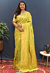 Woven Art Silk Saree in Light Green