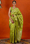 Woven Art Silk Saree in Light Green
