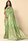 Woven Art Silk Saree in Light Green