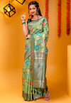 Woven Art Silk Saree in Light Green