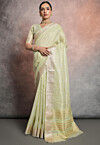 Woven Art Silk Saree in Light Green