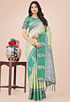 Woven Art Silk Saree in Light Green