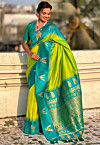 Woven Art Silk Saree in Light Green