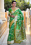 Woven Art Silk Saree in Light Green