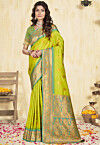 Woven Art Silk Saree in Light Green