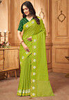 Woven Art Silk Saree in Light Green