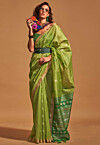 Woven Art Silk Saree in Light Green