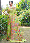 Woven Art Silk Saree in Light Green